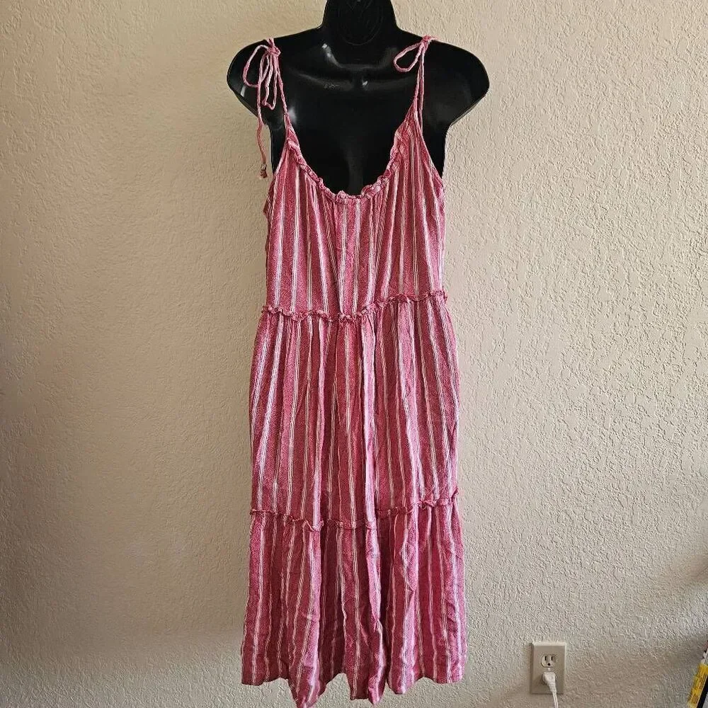 Angie Striped Midi Dress
